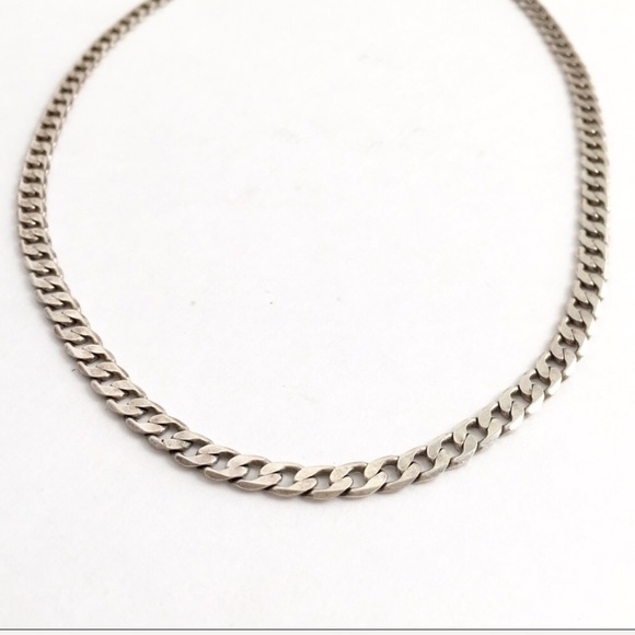 Vintage Jewelry - Sterling Silver Cuban Curb Link Chain Necklace 24”